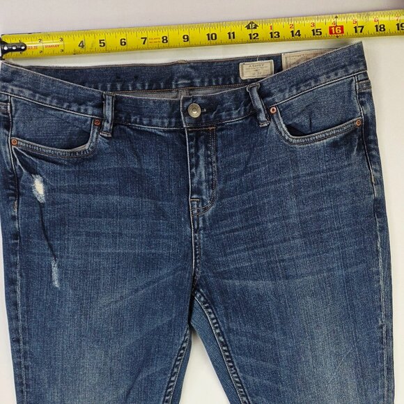 All Saints Size 32X30 Womens Ashby Low Rise Skinny Fit Blue Denim Logo Tag Jeans - Picture 3 of 13